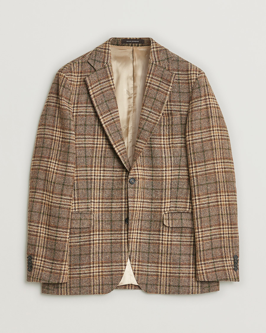 Herre | Pre-owned Dressjakker | Pre-owned | Oscar Jacobson Fogerty Soft Checked Wool Blazer Brown