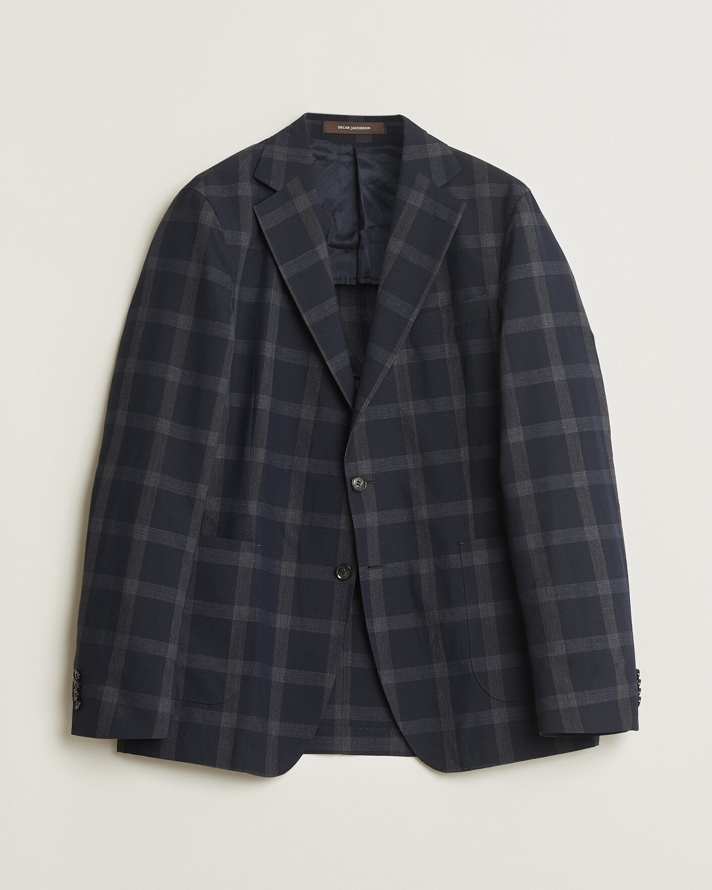 Herre | Pre-owned Dressjakker | Pre-owned | Oscar Jacobson Epic Checked Wool Blazer Blue 52