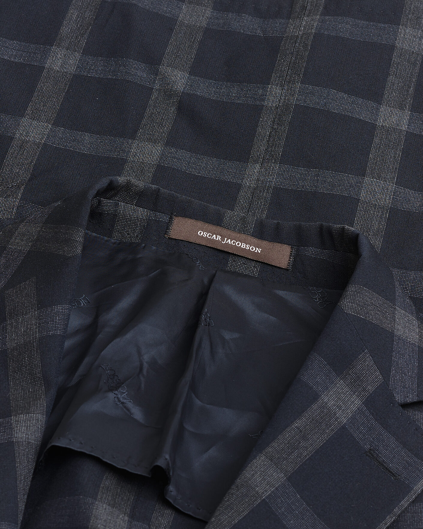 Herre | Pre-owned Dressjakker | Pre-owned | Oscar Jacobson Epic Checked Wool Blazer Blue 52