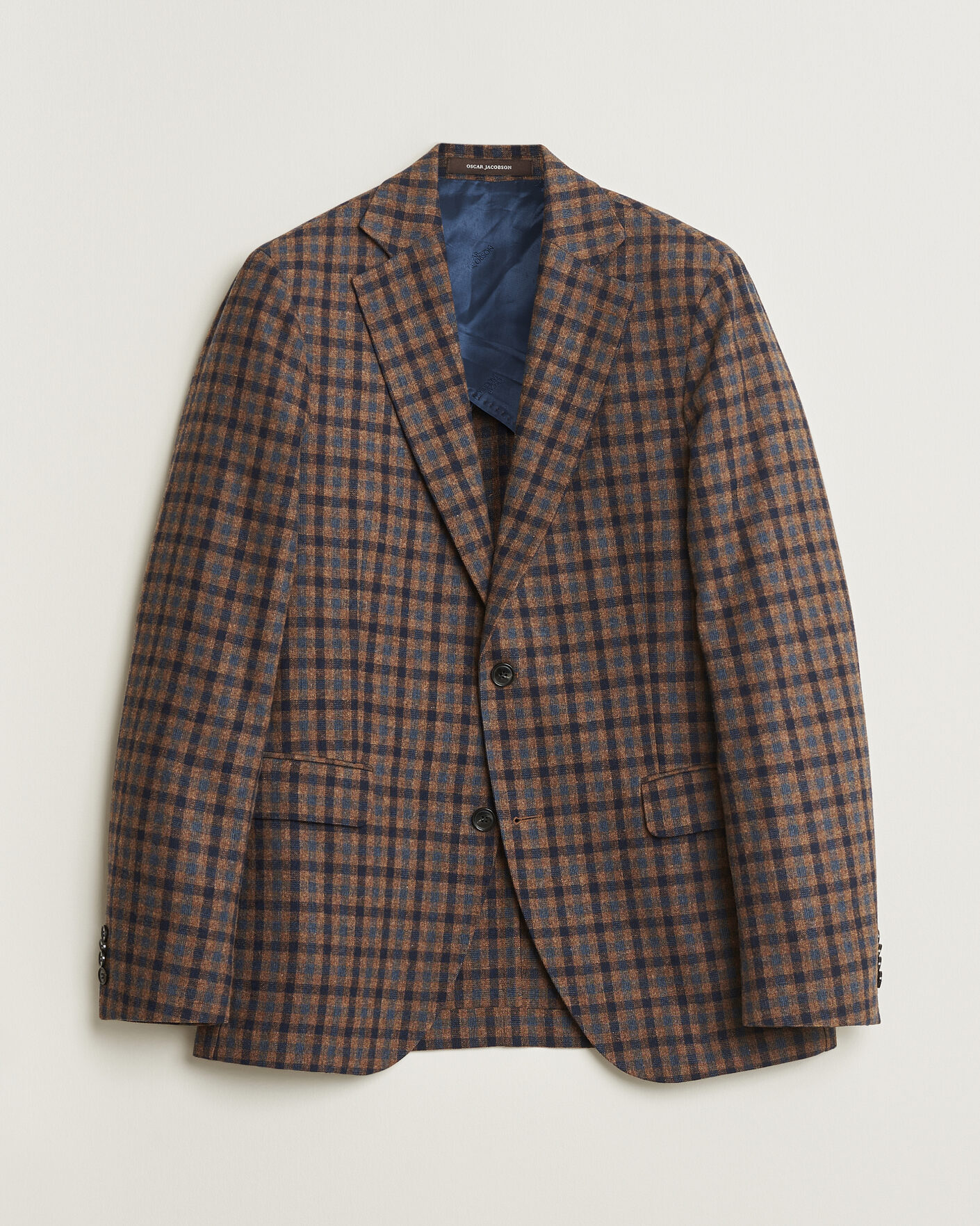 Herre | Pre-owned Dressjakker | Pre-owned | Oscar Jacobson Egel Checked Wool Blazer Brown 50