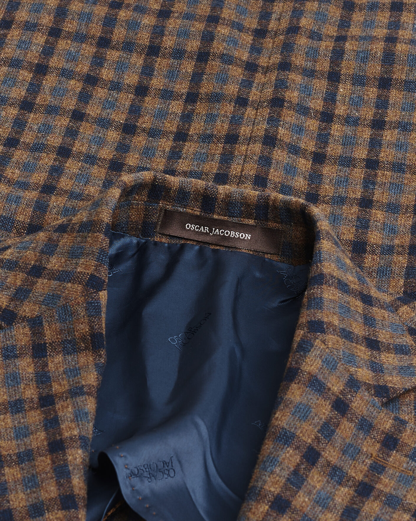 Herre | Pre-owned Dressjakker | Pre-owned | Oscar Jacobson Egel Checked Wool Blazer Brown 50