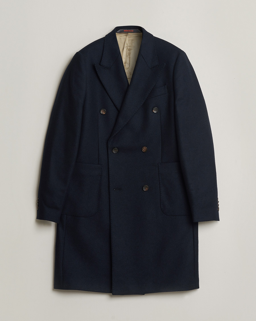 Herre | Pre-owned Jakker | Pre-owned | Morris Double Breasted Wool Coat Navy 48