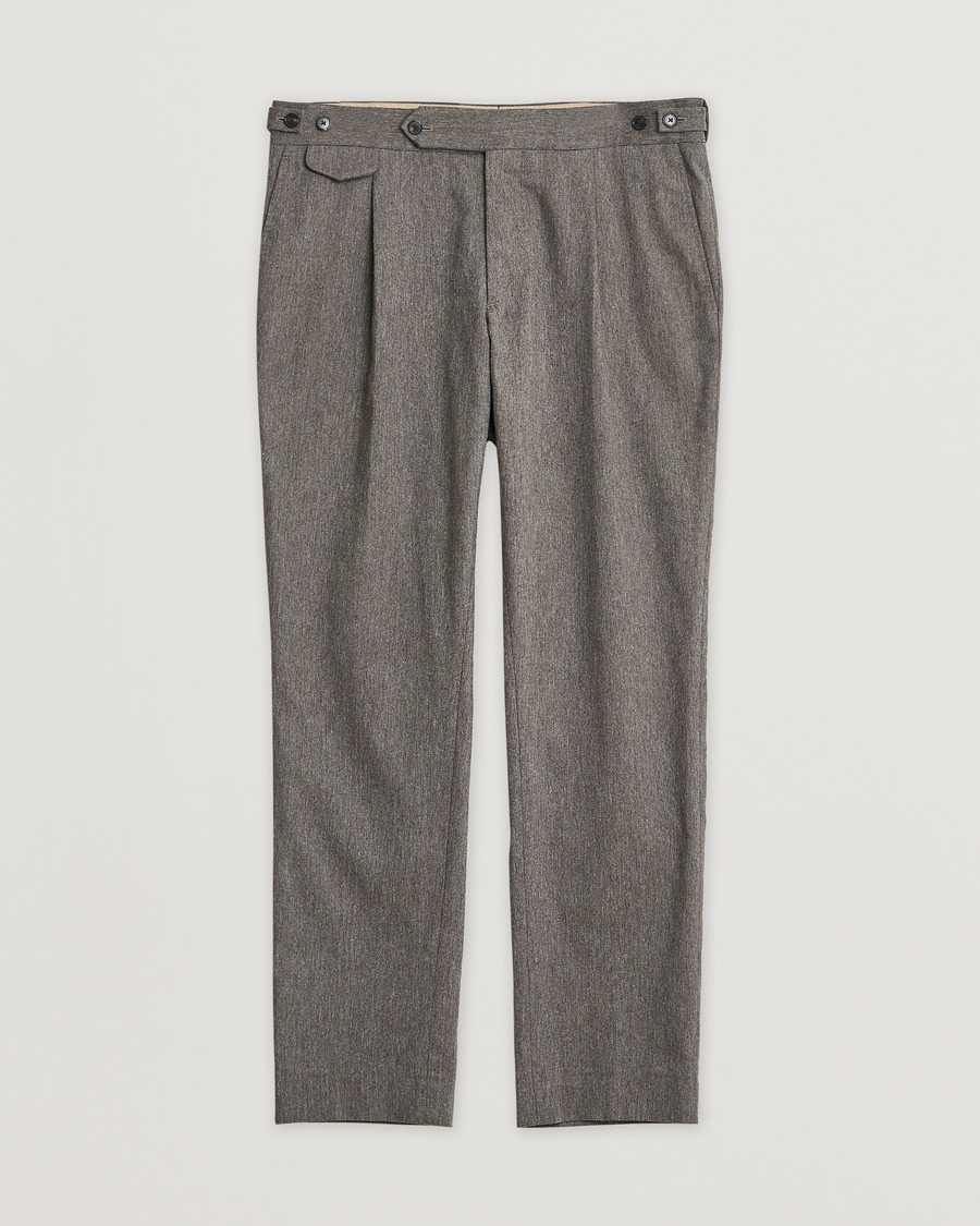 Herre | Pre-owned Bukser | Pre-owned | Lardini Wool Pleated Trousers Taupe 52