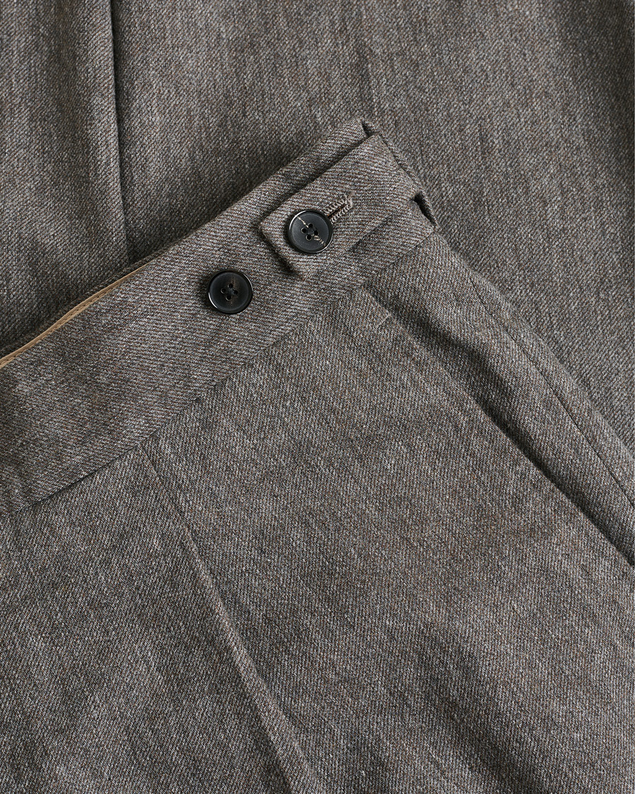 Herre | Pre-owned Bukser | Pre-owned | Lardini Wool Pleated Trousers Taupe 52