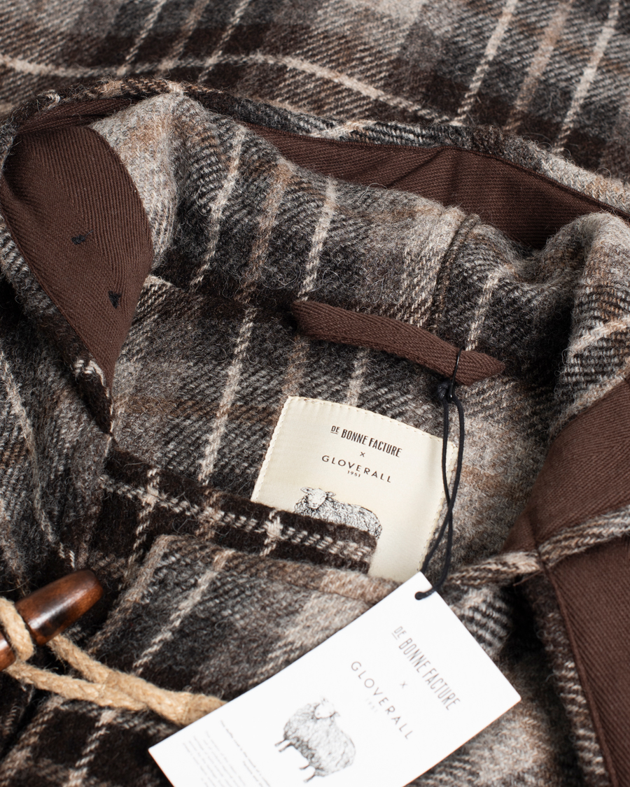 Herre | Gloverall De Bonne Facutre Wool Duffle Coat Black/Grey | Pre-owned | Gloverall De Bonne Facutre Wool Duffle Coat Black/Grey