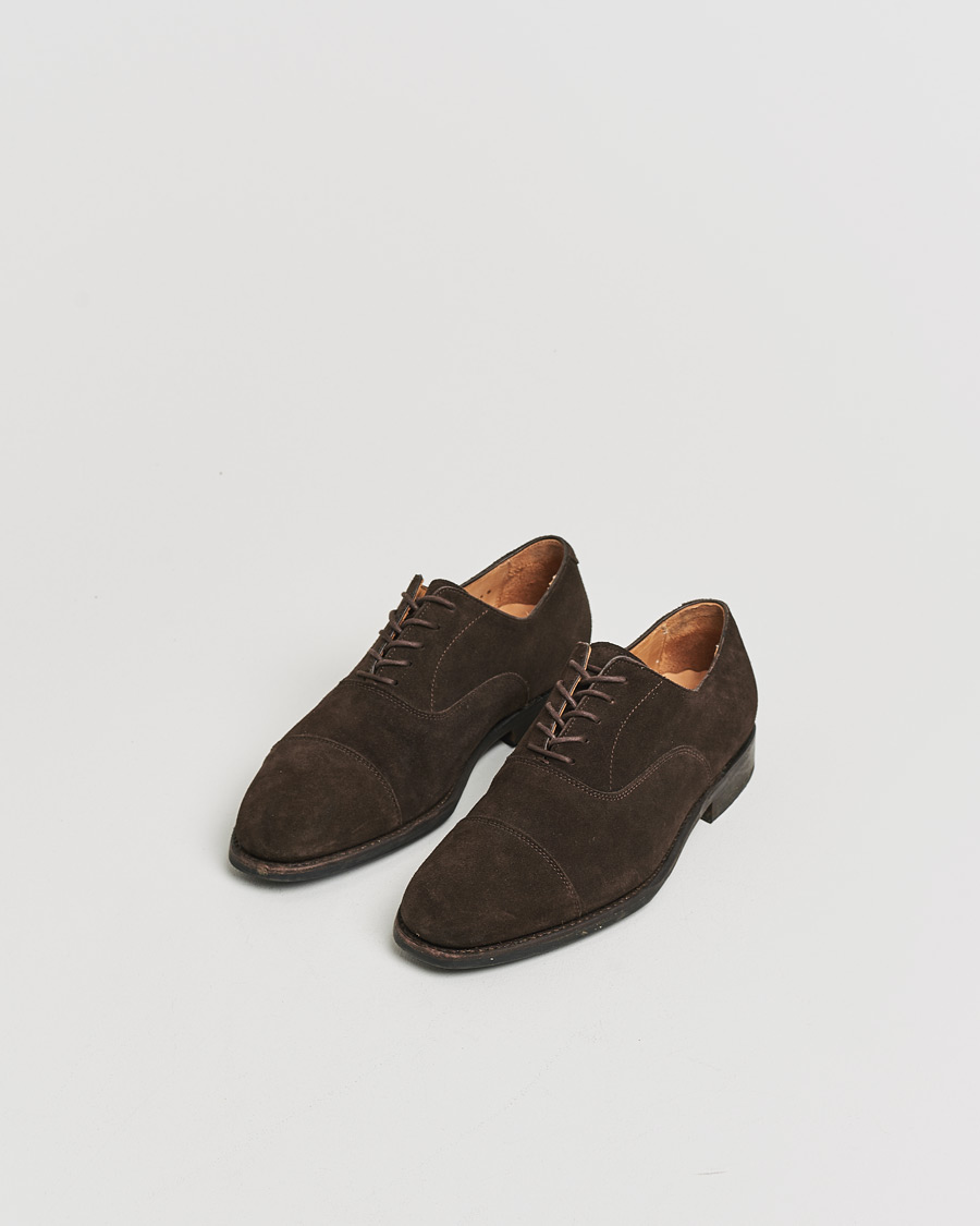 Herre | Pre-owned Randsydde sko | Pre-owned | Myrqvist Äppelviken Oxford Dark Brown Suede UK6 - EU40