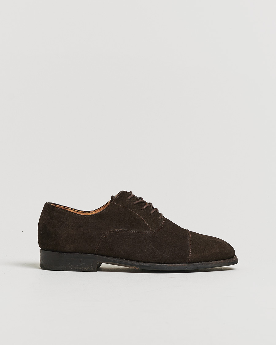 Herre | Pre-owned Randsydde sko | Pre-owned | Myrqvist Äppelviken Oxford Dark Brown Suede UK6 - EU40