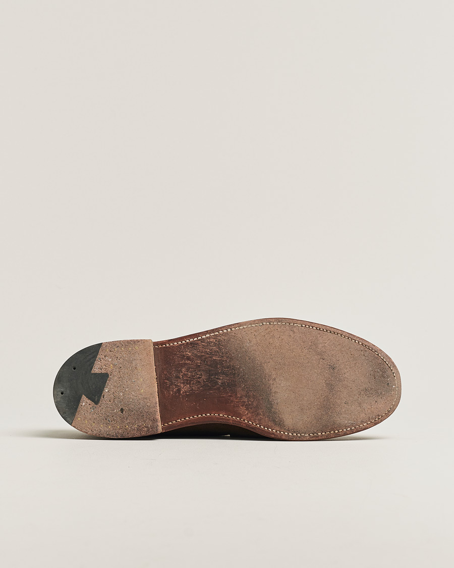 Herre | Alden 6245F Unlined Leisure Handsewn Penny Loafer Dark Brown Suede US10 - EU44 | Pre-owned | Alden 6245F Unlined Leisure Handsewn Penny Loafer Dark Brown Suede US10 - EU44