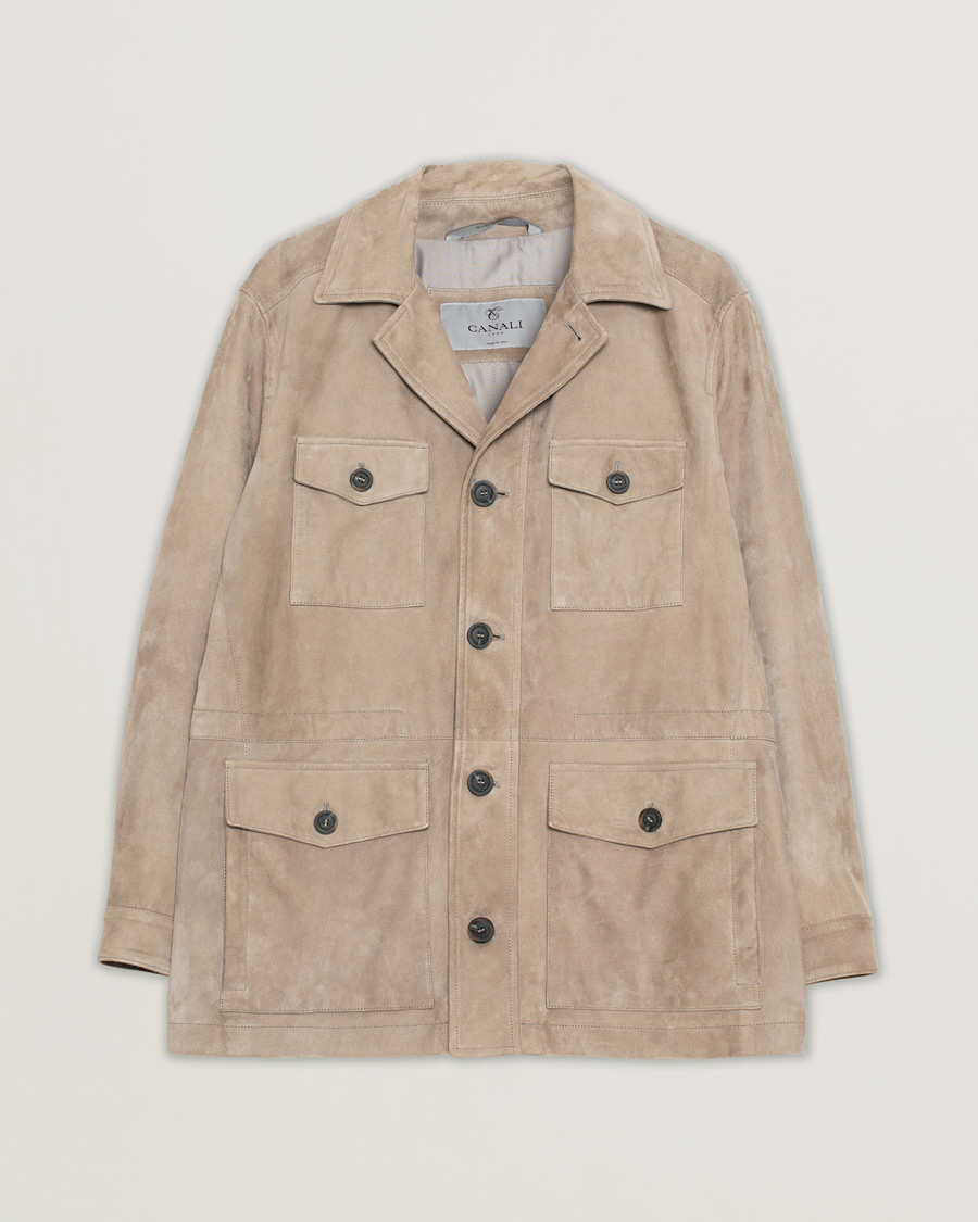 Herre | Jakker | Pre-owned | Canali Suede Safari Jacket Beige 50