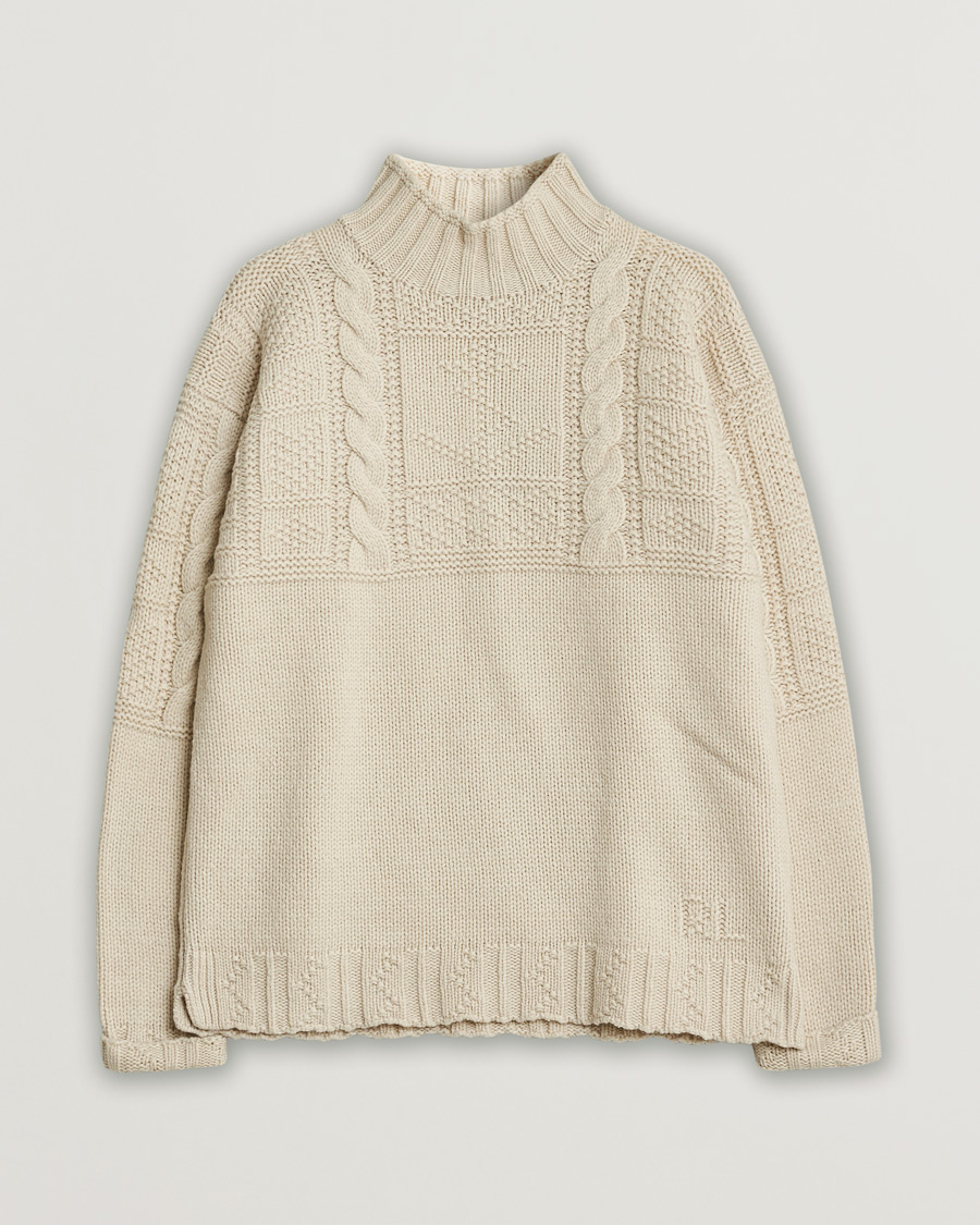 Herre | Polo Ralph Lauren Wool Knitted Aran Rollneck Cream | Pre-owned | Polo Ralph Lauren Wool Knitted Aran Rollneck Cream
