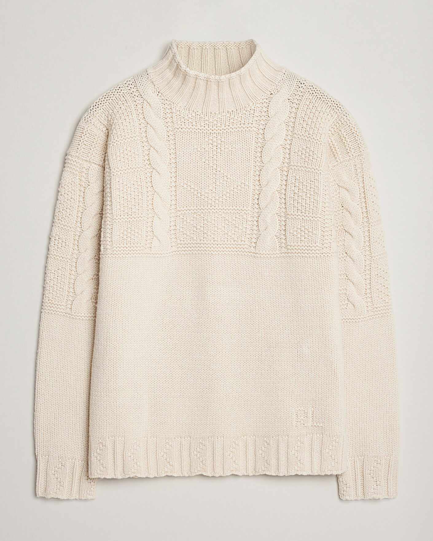 Herre | Pre-owned Gensere | Pre-owned | Polo Ralph Lauren Wool Knitted Aran Rollneck Cream M