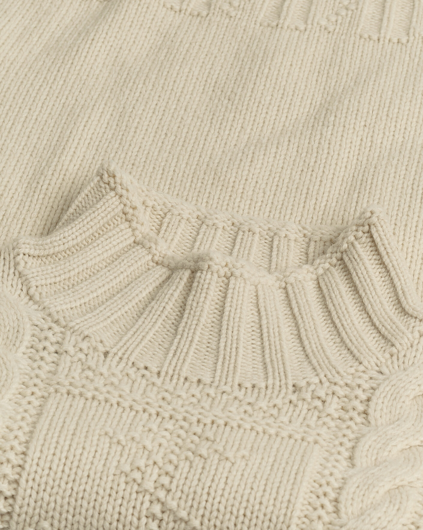 Herre | Pre-owned Gensere | Pre-owned | Polo Ralph Lauren Wool Knitted Aran Rollneck Cream M