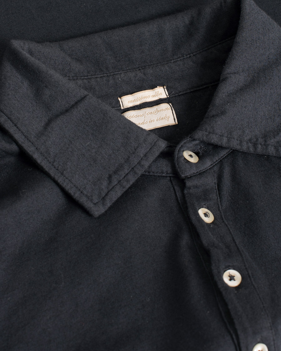 Herre | Gensere | Pre-owned | Massimo Alba Long Sleeve Polo Washed Black S