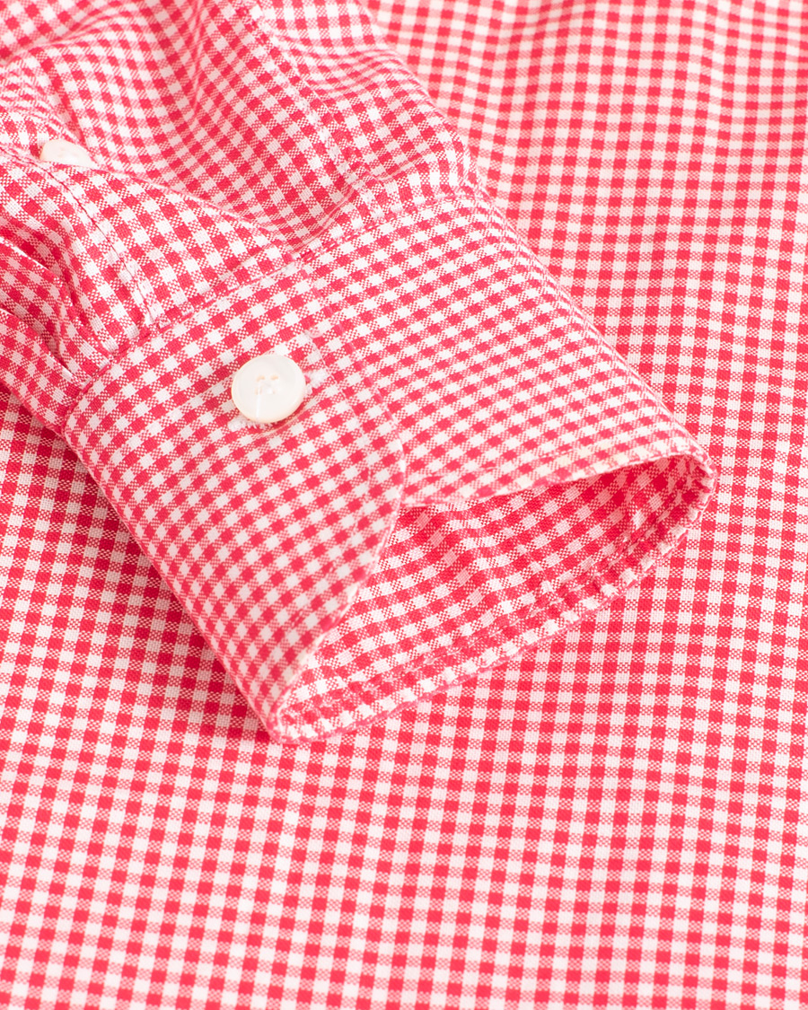 Herre | Alessandro Gherardi Slim Checked Dress Shirt Red 39 - M | Pre-owned | Alessandro Gherardi Slim Checked Dress Shirt Red 39 - M