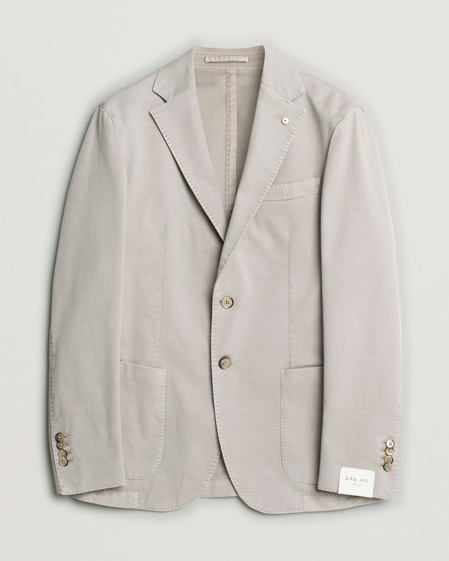Herre | L.B.M. 1911 Jack Regular Fit Cotton Stretch Blazer Light Grey | Pre-owned | L.B.M. 1911 Jack Regular Fit Cotton Stretch Blazer Light Grey