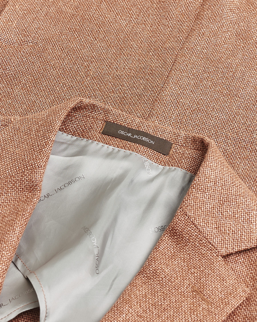 Herre | Pre-owned Dressjakker | Pre-owned | Oscar Jacobson Ferry Hopsack Hemp/Wool Blazer Orange 54