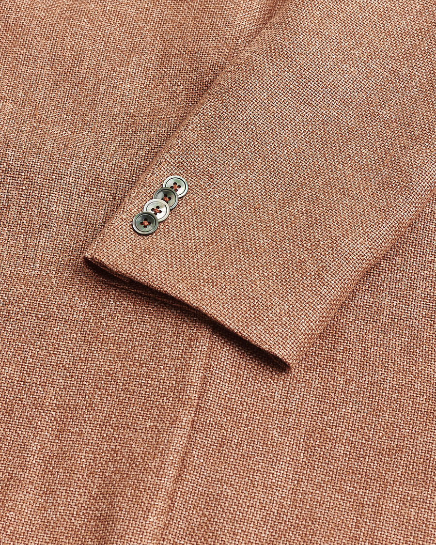 Herre | Pre-owned Dressjakker | Pre-owned | Oscar Jacobson Ferry Hopsack Hemp/Wool Blazer Orange 54