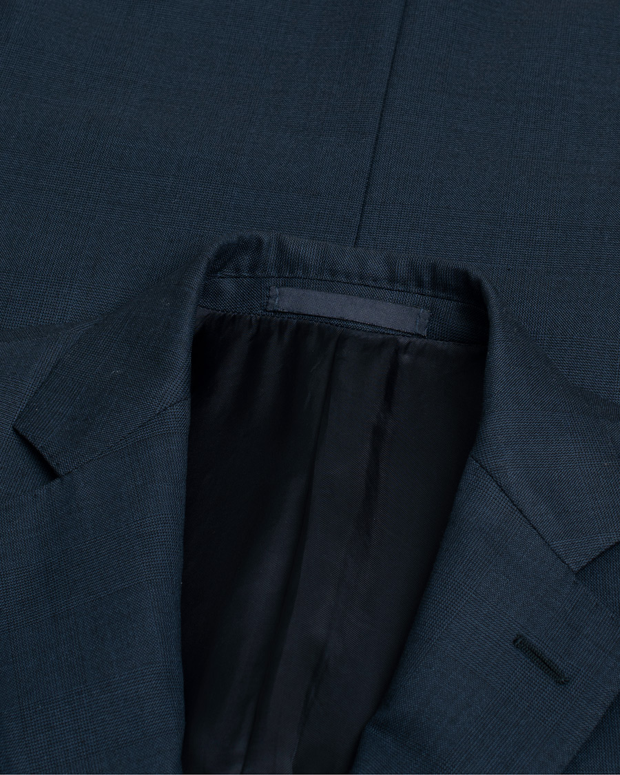 Herre | Caruso Check Wool Suit Navy 46 | Pre-owned | Caruso Check Wool Suit Navy 46