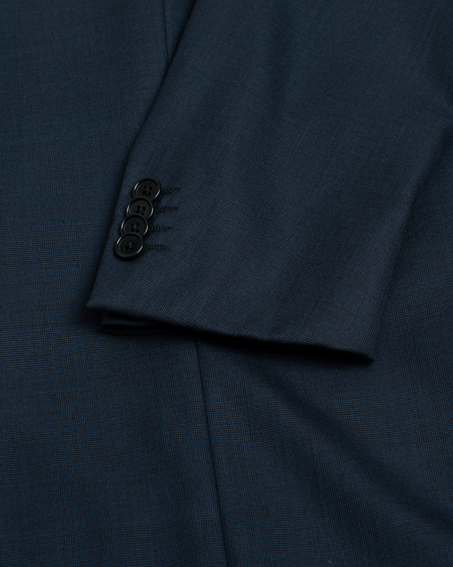 Herre | Caruso Check Wool Suit Navy 46 | Pre-owned | Caruso Check Wool Suit Navy 46