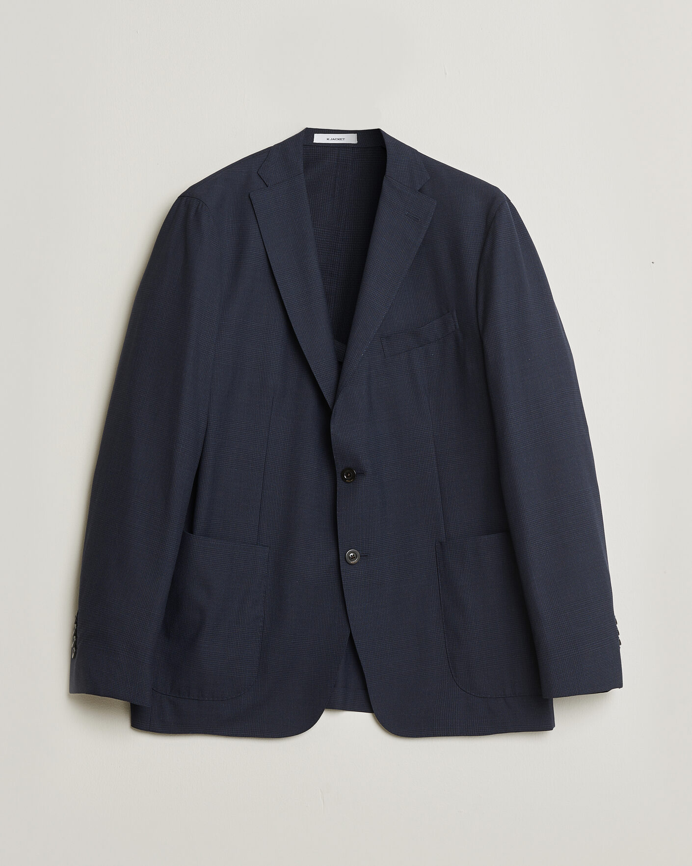 Herre | Pre-owned Dressjakker | Pre-owned | Boglioli K Jacket Check Wool & Silk Blazer Navy 54