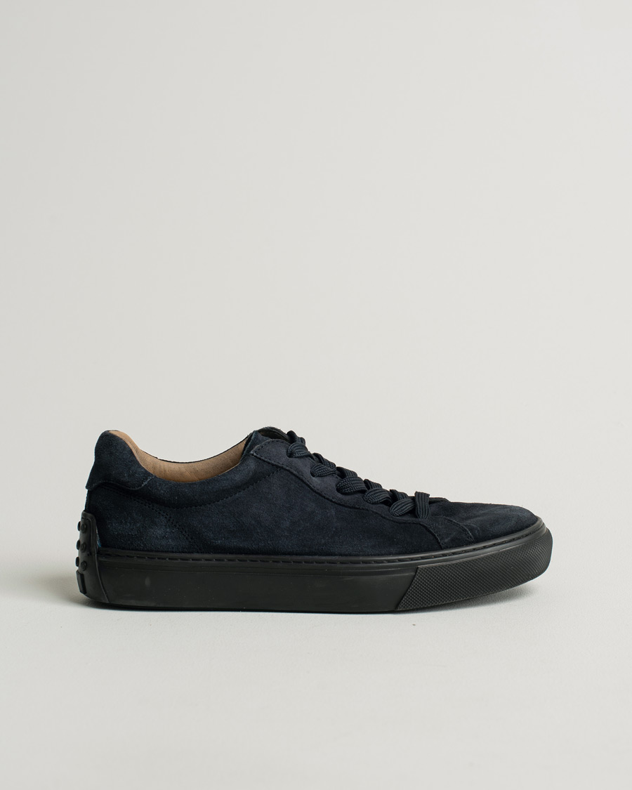 Herre | Tod's Cassetta Lacciata Sneaker Navy Suede | Pre-owned | Tod's Cassetta Lacciata Sneaker Navy Suede