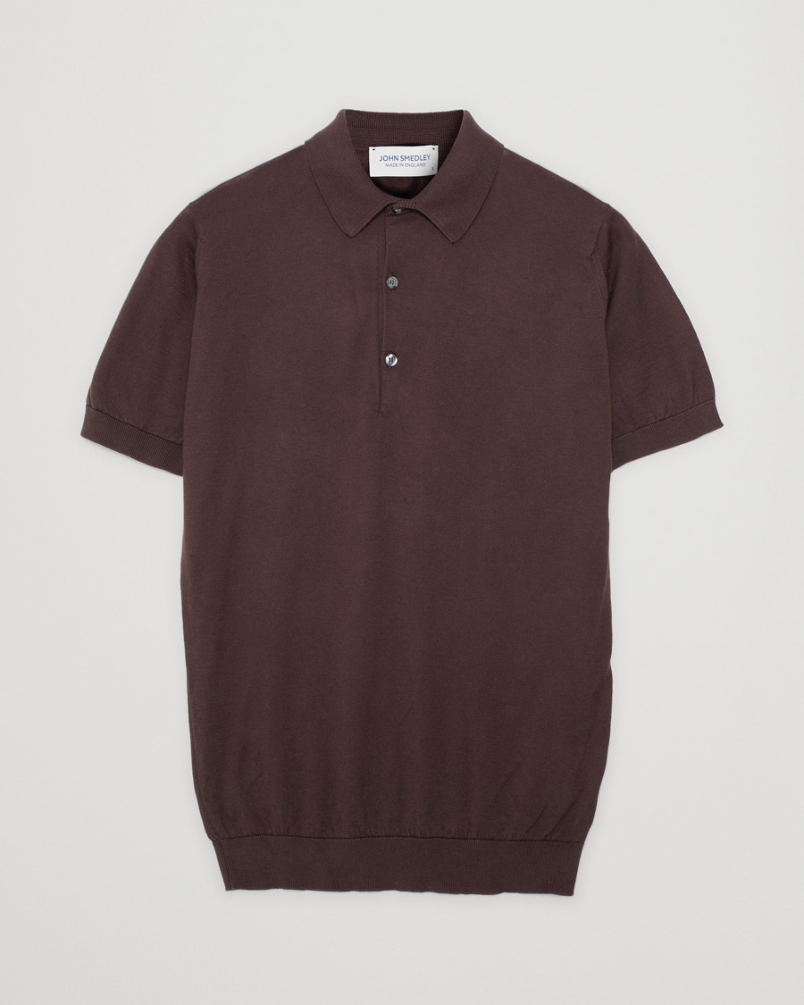 Herre | Pikéer | Pre-owned | John Smedley Adrian Slim Fit Sea Island Polo Chocolat