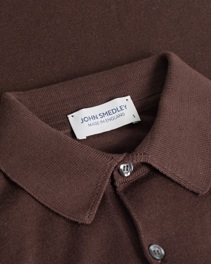 Herre | Pikéer | Pre-owned | John Smedley Adrian Slim Fit Sea Island Polo Chocolat