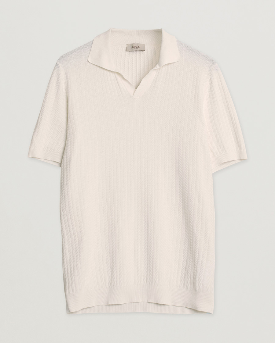 Herre | Pikéer | Pre-owned | Altea Knitted Chevron Polo Off White