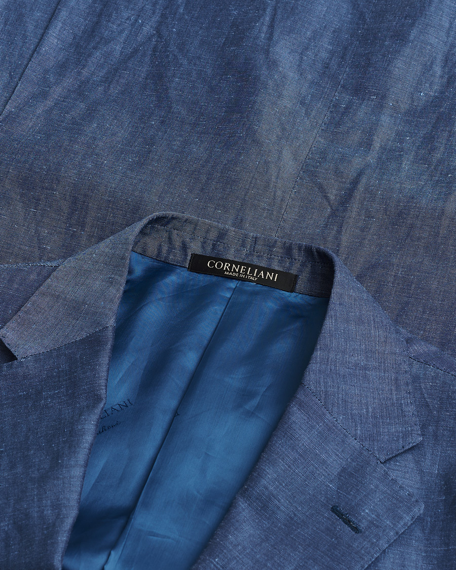 Herre | Pre-owned Dresser | Pre-owned | Corneliani Linen/Wool Blend Suit Blue 52