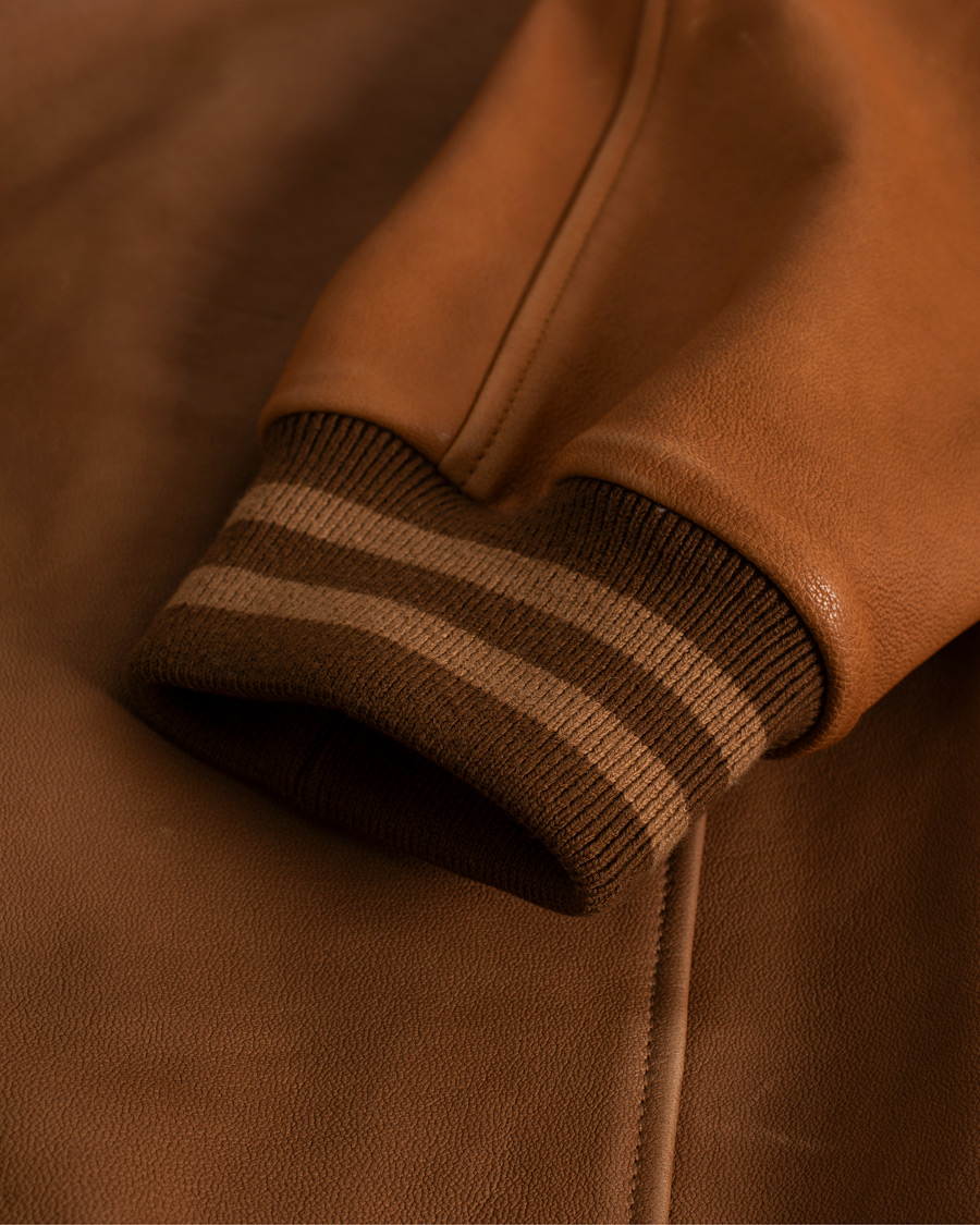 Herre | GANT Leather Varsity Jacket Brown Sugar | Pre-owned | GANT Leather Varsity Jacket Brown Sugar