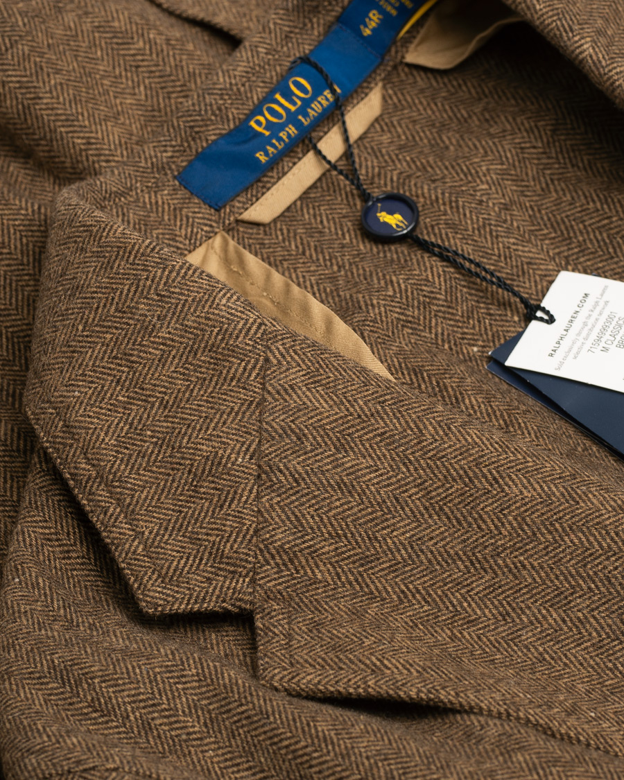 Herre | Dressjakker | Pre-owned | Polo Ralph Lauren Classic Herringbone Sportcoat Brown/Tan