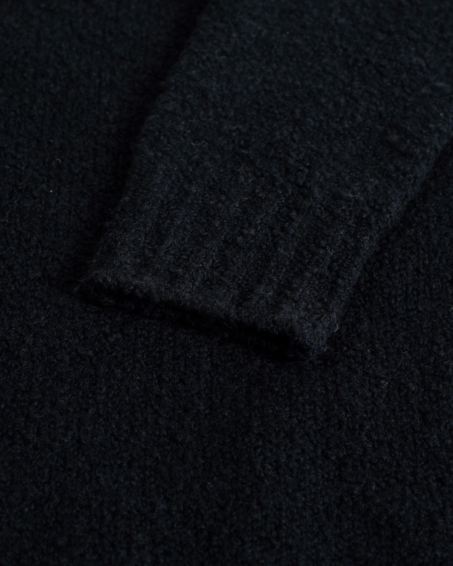 Herre | Drumohr Wool Boucle Mock Neck Navy 48 | Pre-owned | Drumohr Wool Boucle Mock Neck Navy 48