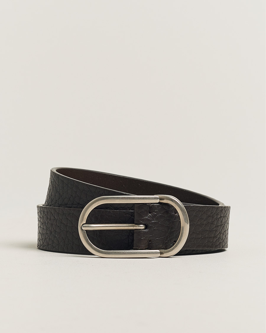 Herre | Brunello Cucinelli Grain Leather Belt Dark Brown | Pre-owned | Brunello Cucinelli Grain Leather Belt Dark Brown