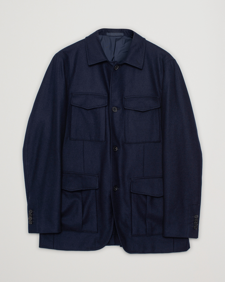 Herre | Caruso Safari Wool Jacket Navy 50 | Pre-owned | Caruso Safari Wool Jacket Navy 50