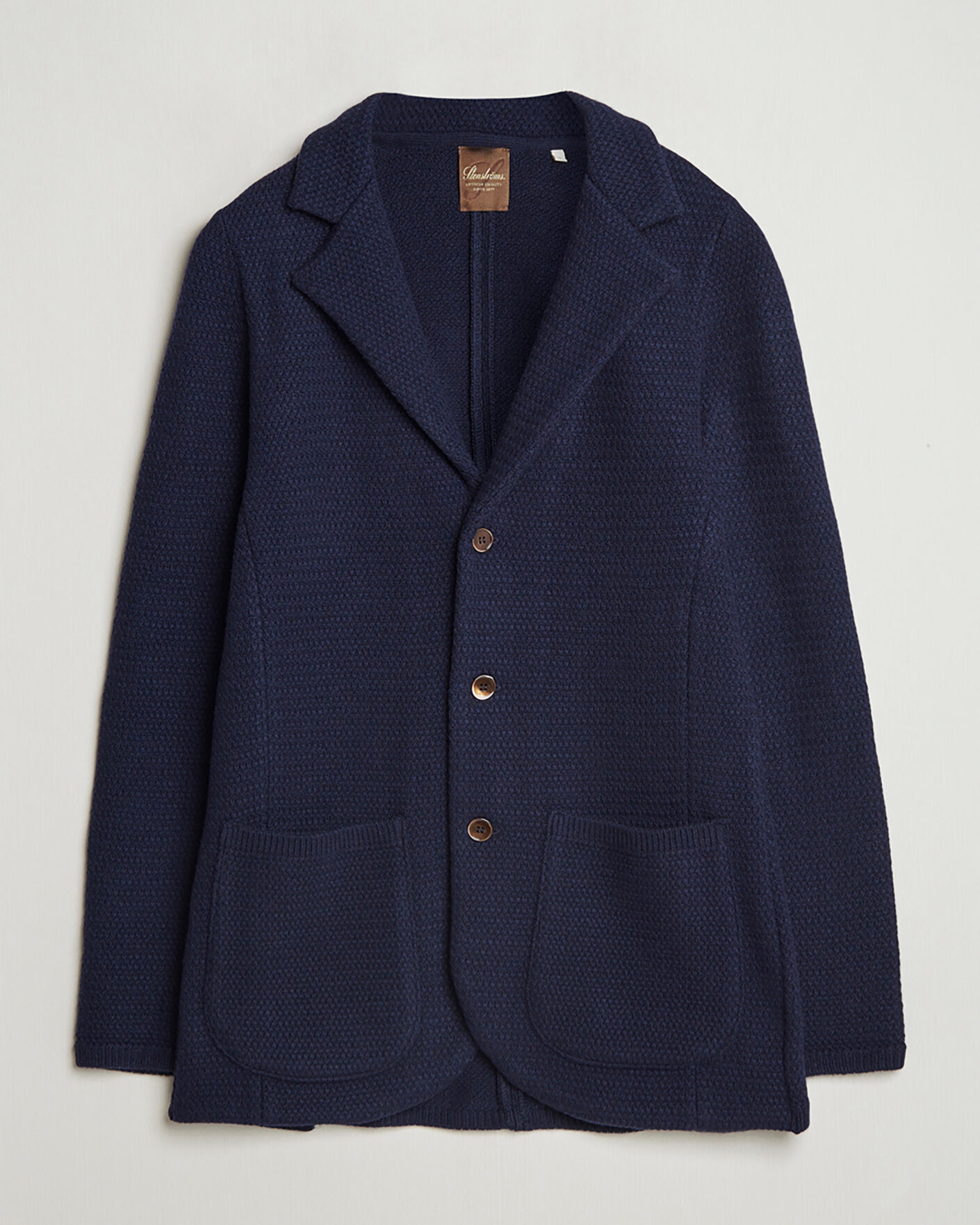 Herre | Pre-owned Dressjakker | Pre-owned | Stenströms Knitted Textured Merino Wool Blazer Navy M