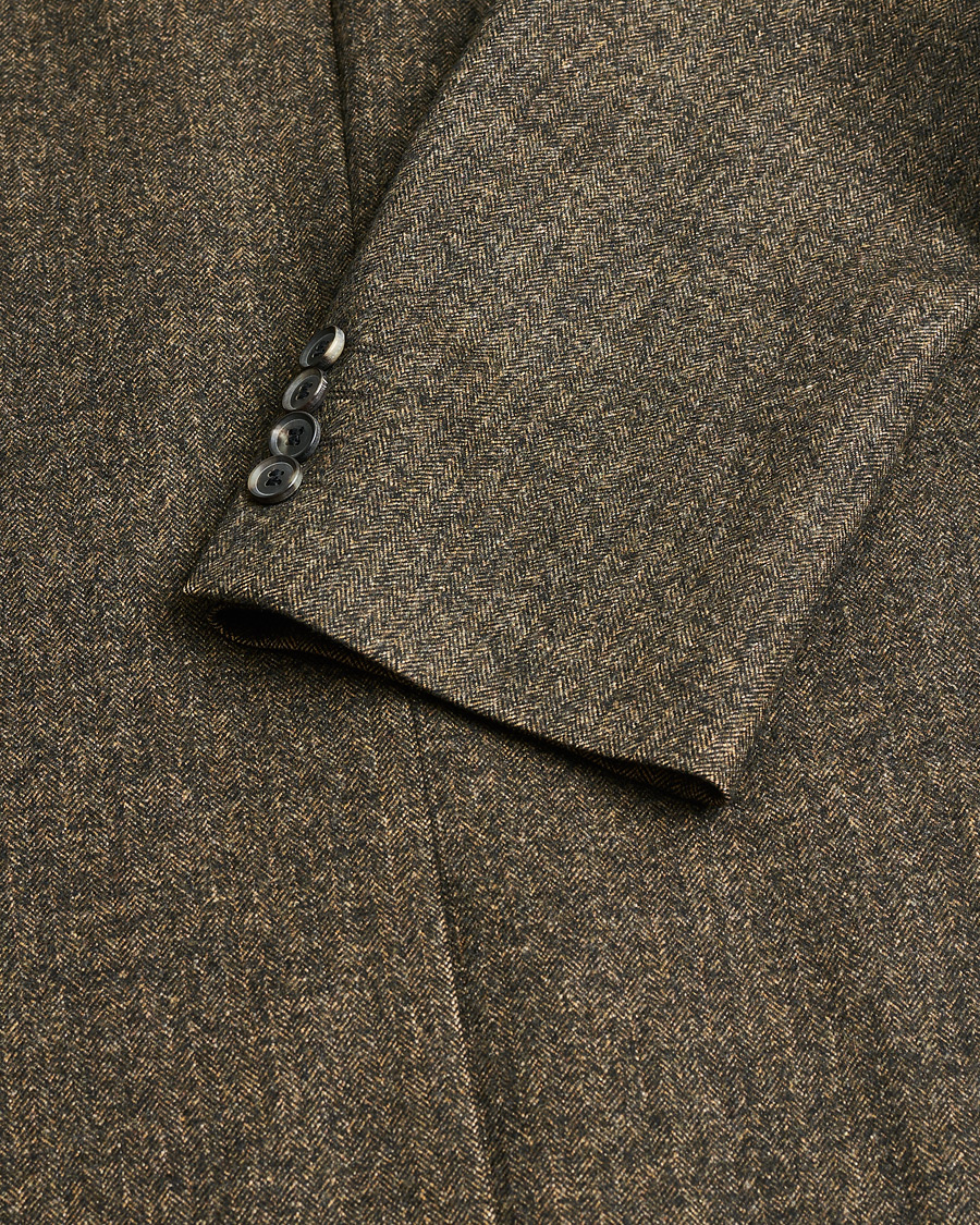 Herre | Pre-owned Dressjakker | Pre-owned | BOSS Vintage Wool Herringbone Blazer Brown 48