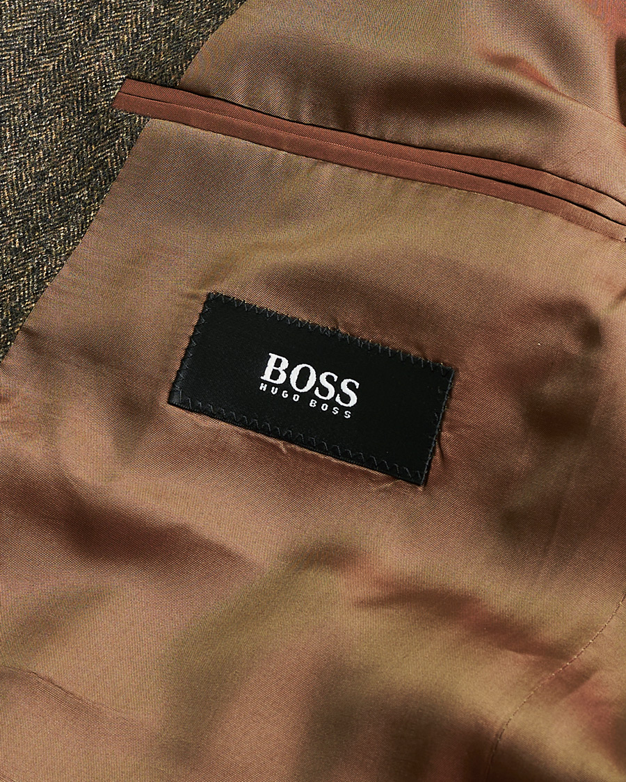 Herre | Pre-owned Dressjakker | Pre-owned | BOSS Vintage Wool Herringbone Blazer Brown 48