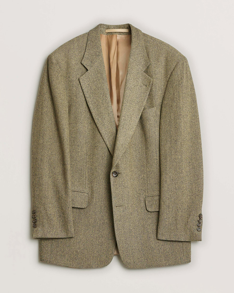 Herre | Pre-owned Dressjakker | Pre-owned | BOSS Vintage Wool Herringbone Blazer Beige 50