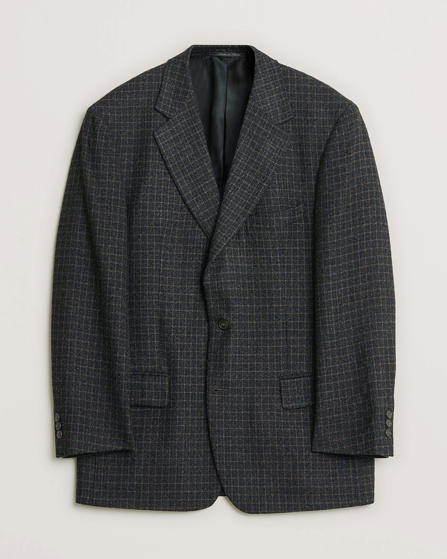 Herre | Pre-owned Dressjakker | Pre-owned | Ermenegildo Zegna Vintage Wool Checked Blazer Dark Grey 50