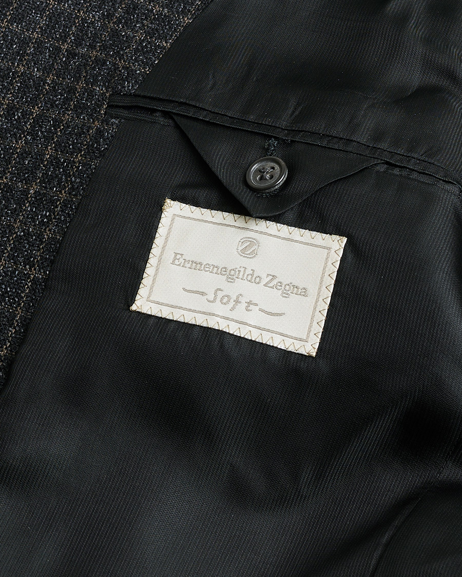 Herre | Pre-owned Dressjakker | Pre-owned | Ermenegildo Zegna Vintage Wool Checked Blazer Dark Grey 50