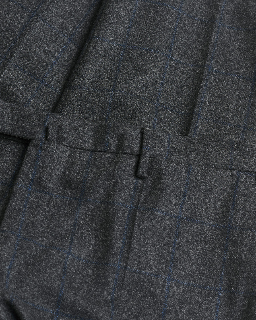 Herre | Pre-owned Bukser | Pre-owned | Incotex Slim Fit Flannel Trousers Dark Grey Check 50