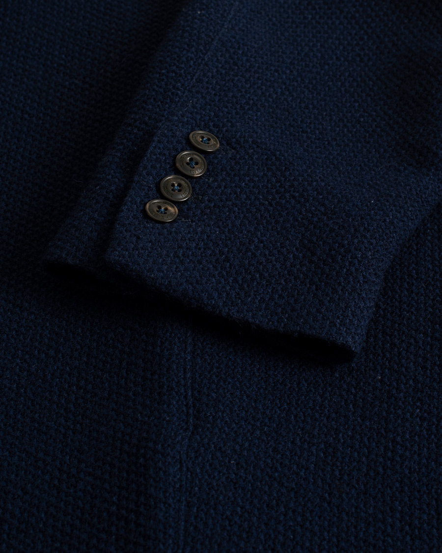Herre | Dressjakker | Pre-owned | L.B.M. 1911 Knitted Punto Wool Structure Blazer Navy