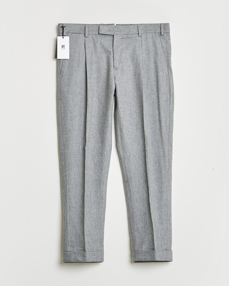 Herre | Pre-owned Bukser | Pre-owned | PT01 Pleated Wool Trousers Grey Melange 50