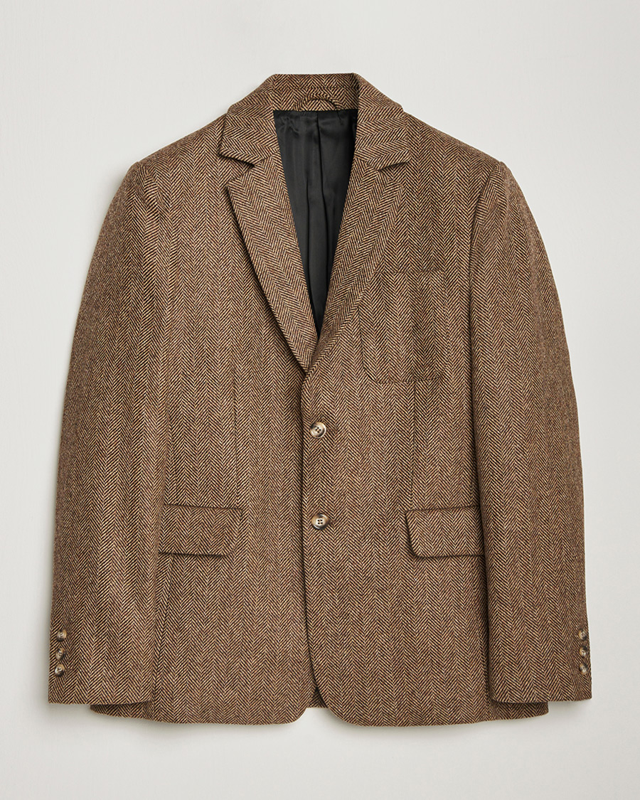 Herre | Pre-owned Dressjakker | Pre-owned | Palmes Blaze Herringbone Wool Sport Coat Brown 46