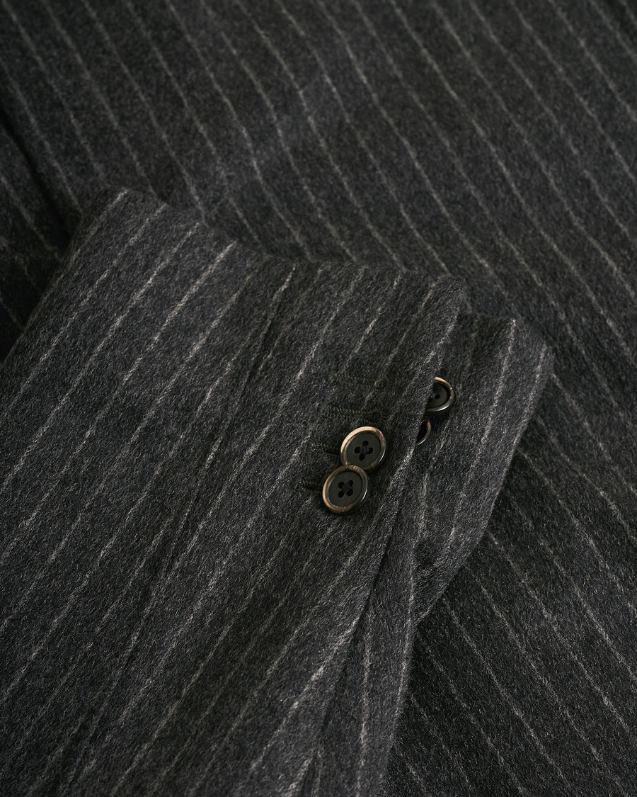 Herre | Corneliani ID Wool Zip Coat Charcoal Pinstripe 50 | Pre-owned | Corneliani ID Wool Zip Coat Charcoal Pinstripe 50