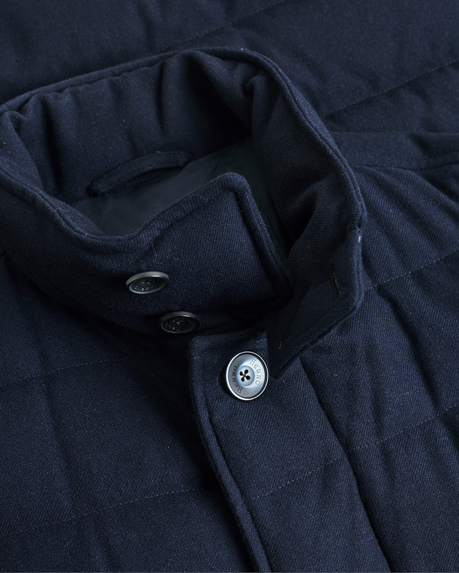 Herre | Pre-owned Jakker | Pre-owned | Herno Cashmere Flannel Down Coat Navy