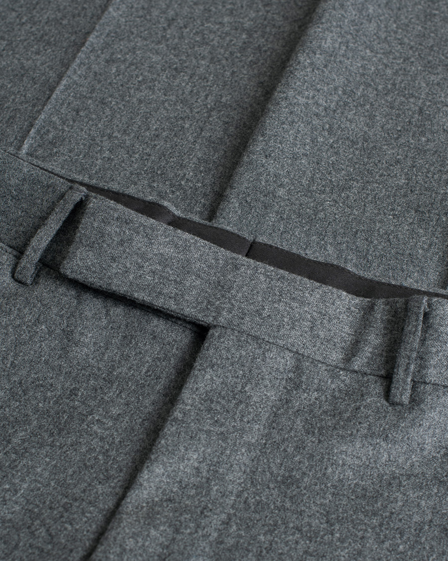 Herre | Zegna Carded Flannel Trousers Grey Melange | Pre-owned | Zegna Carded Flannel Trousers Grey Melange