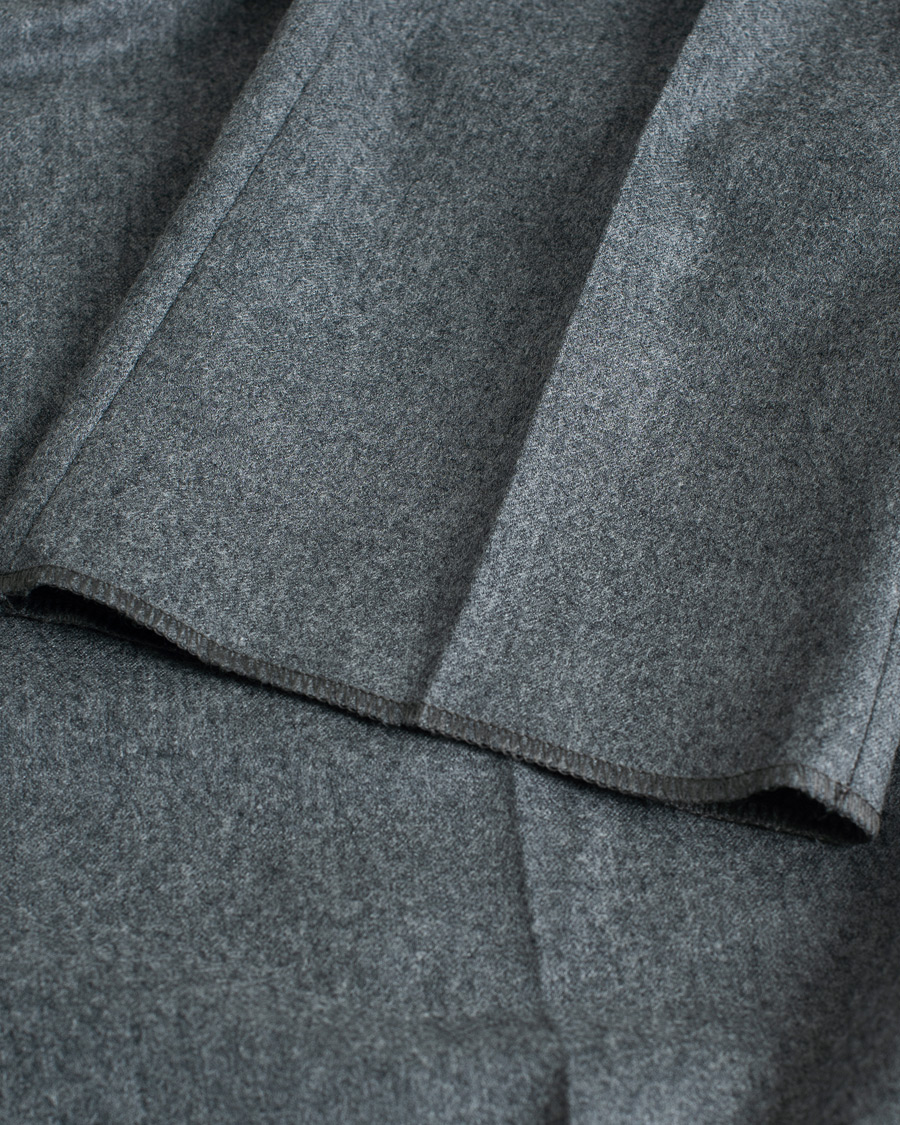 Herre | Zegna Carded Flannel Trousers Grey Melange | Pre-owned | Zegna Carded Flannel Trousers Grey Melange