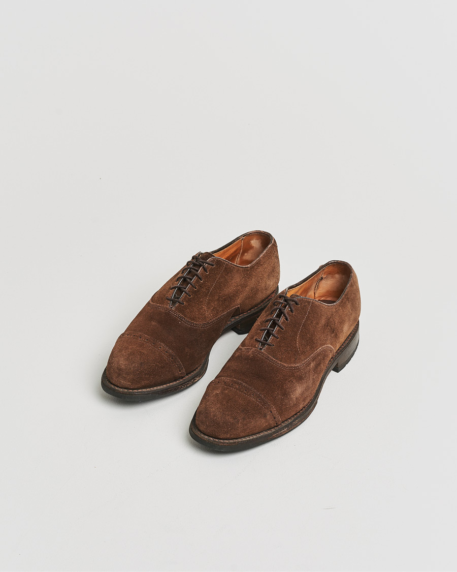 Herre | Pre-owned Randsydde sko | Pre-owned | Allen Edmonds Barlow Oxford Dark Brown Suede UK8,5 - EU42