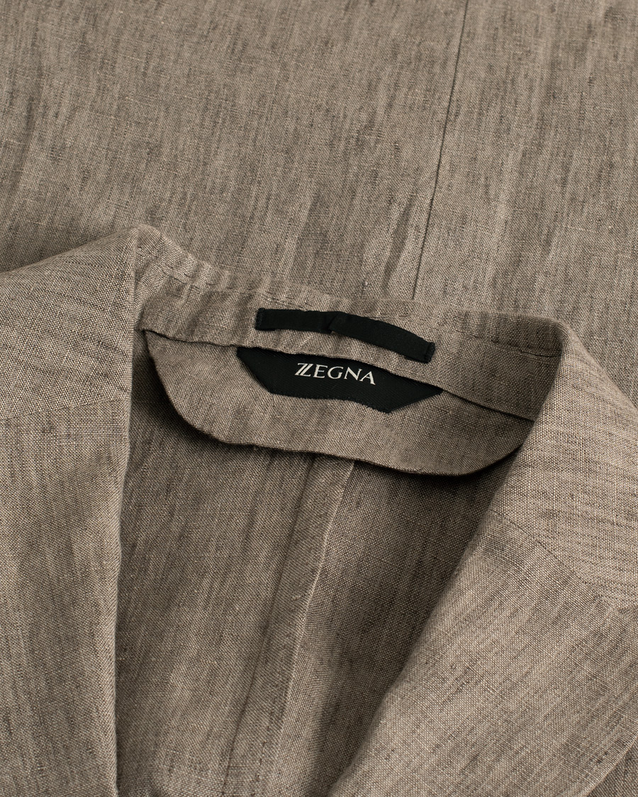 Herre | Pre-owned Dressjakker | Pre-owned | Zegna Unconstructed Linen Blazer Beige 50